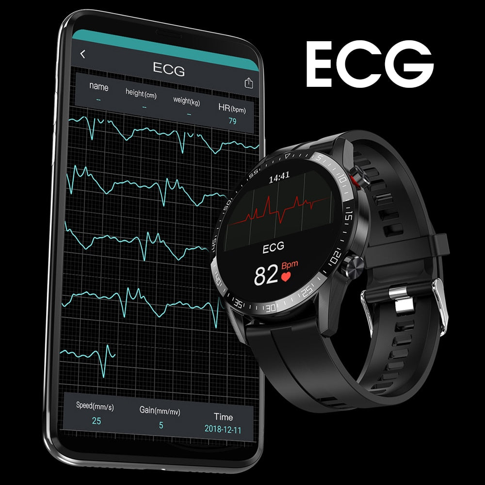 New L13 Smart Watch Men IP68 Waterproof ECG PPG Bluetooth Call Blood Pressure Heart Rate Fitness Tracker Sports Smartwatch