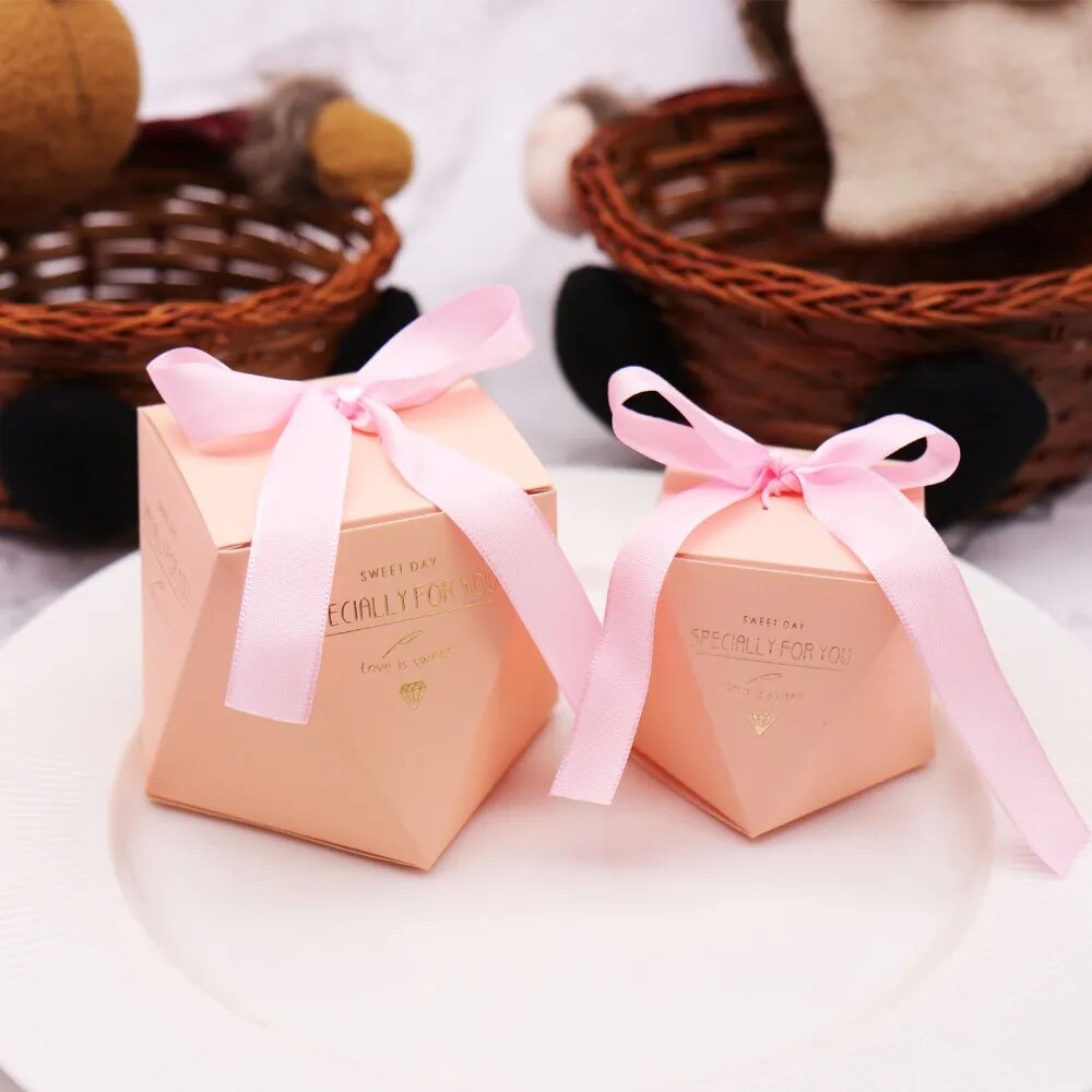 1/10pcs Flamingo Favor Box and Bag Sweet Gift Paper Candy Boxes For Wedding Decor Baby Shower Birthday Guests Event Party Supply