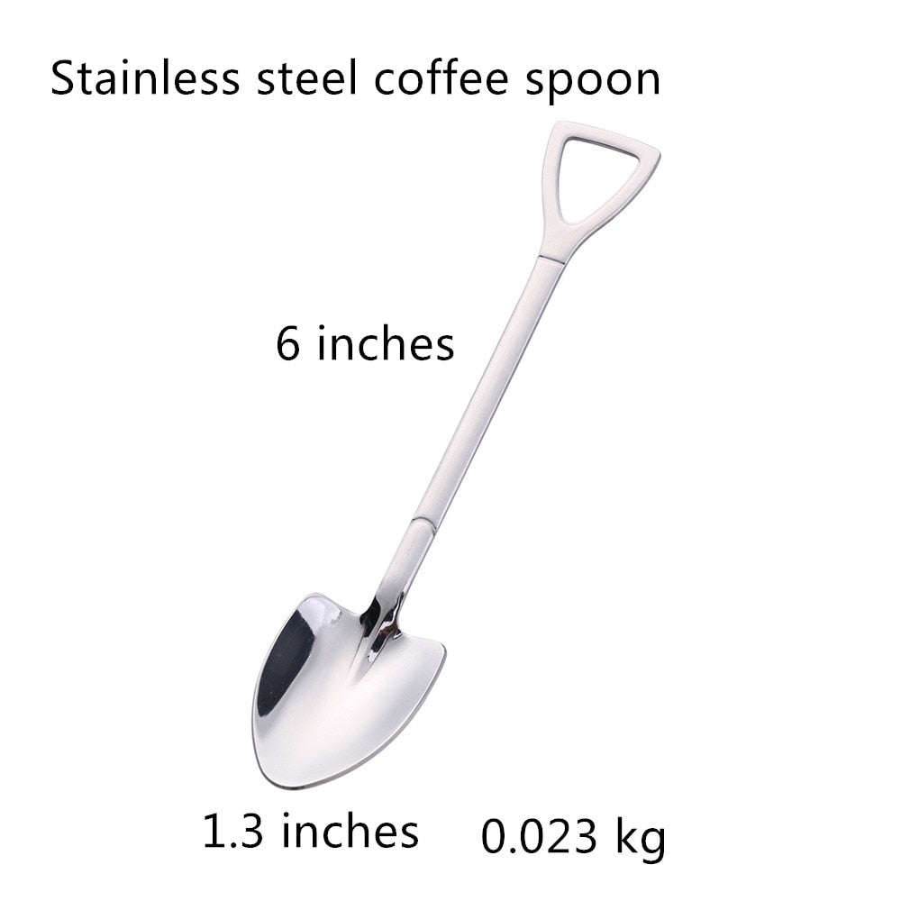 Fashion coffee spoon ice cream dessert spoon retro cute round head spoon kitchen gadget decoration kitchen bar utensils