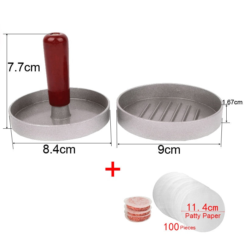 High quality Round Shape Hamburger Press Aluminum Alloy Meat Beef Grill Burger Mold Kitchen Tool