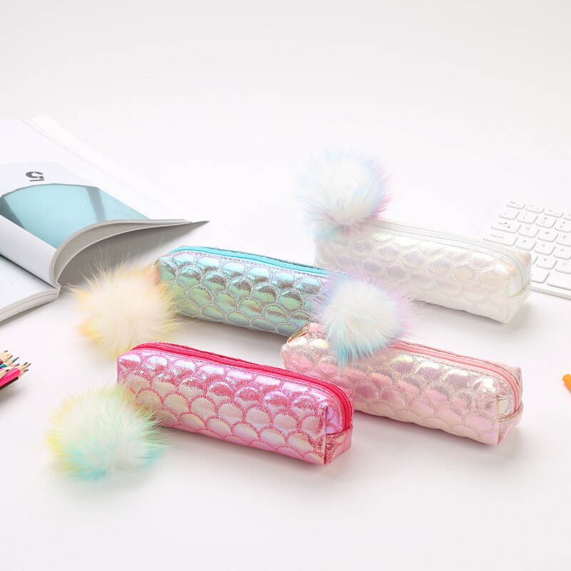 School Pencil Case Sequin Pencilcase for Girls Boys Penal Bag Kawaii Cartridge Pen Box Big Multi Cosmetic Pouch Stationery