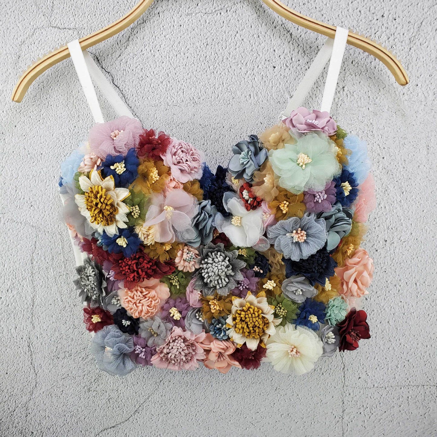 Applique Floral Corselets Women's Bachelorette Bustier Bra Cropped Top Wedding Bralette Vest Sexy Corset Top