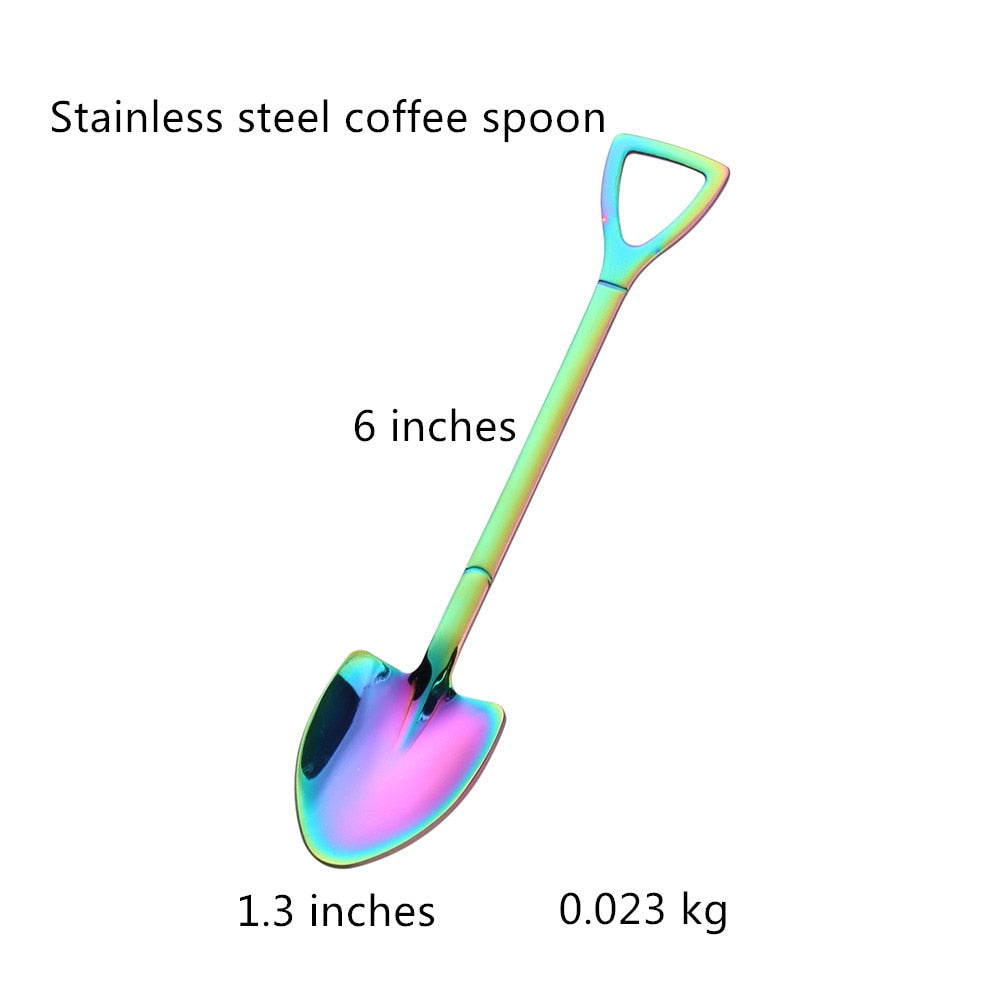 Fashion coffee spoon ice cream dessert spoon retro cute round head spoon kitchen gadget decoration kitchen bar utensils