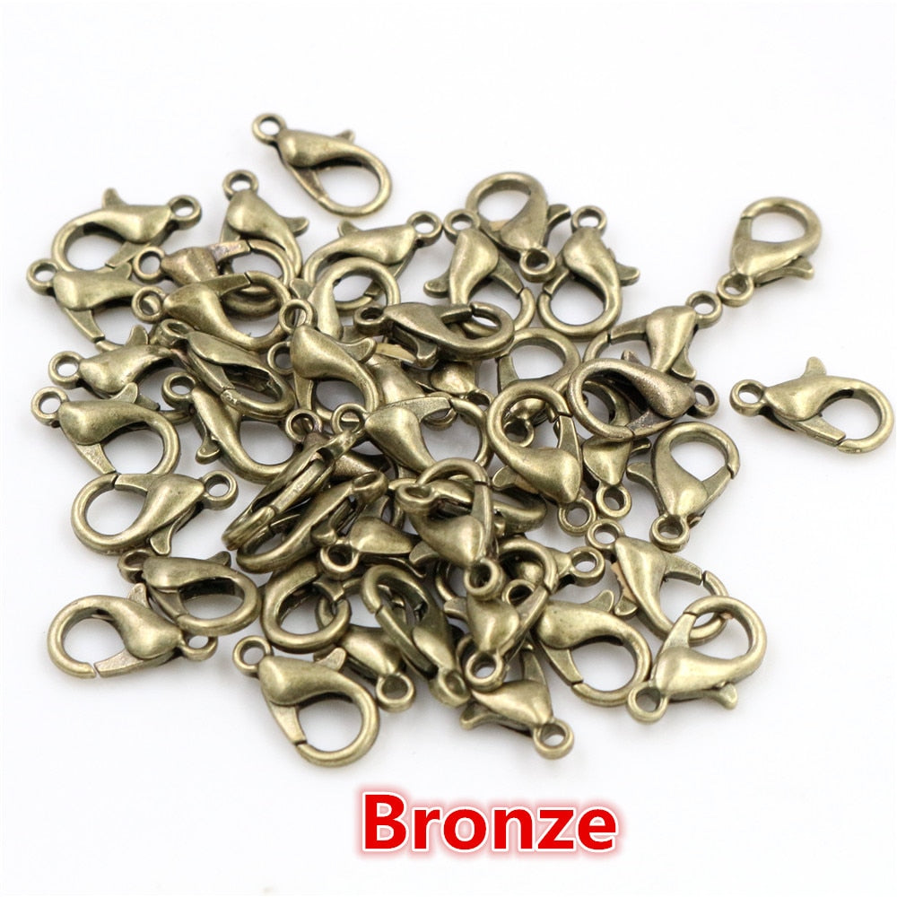 10x5mm/12x6mm/14x7mm/16x8mm  9 Colors Plated Fashion Jewelry Findings,Alloy Lobster Clasp Hooks for Necklace&Bracelet Chain DIY