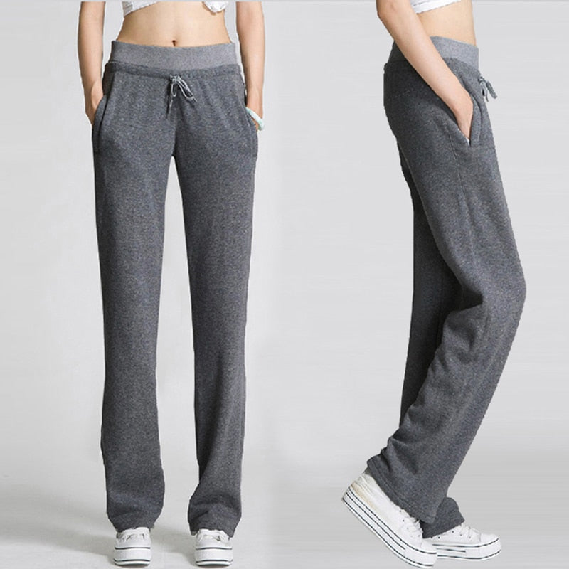 Oversize 4xl Casual Straight Sweatpants Women Basic Lace Up High Waist Jogger Pants Spring Summer Cotton Baggy Pantalones