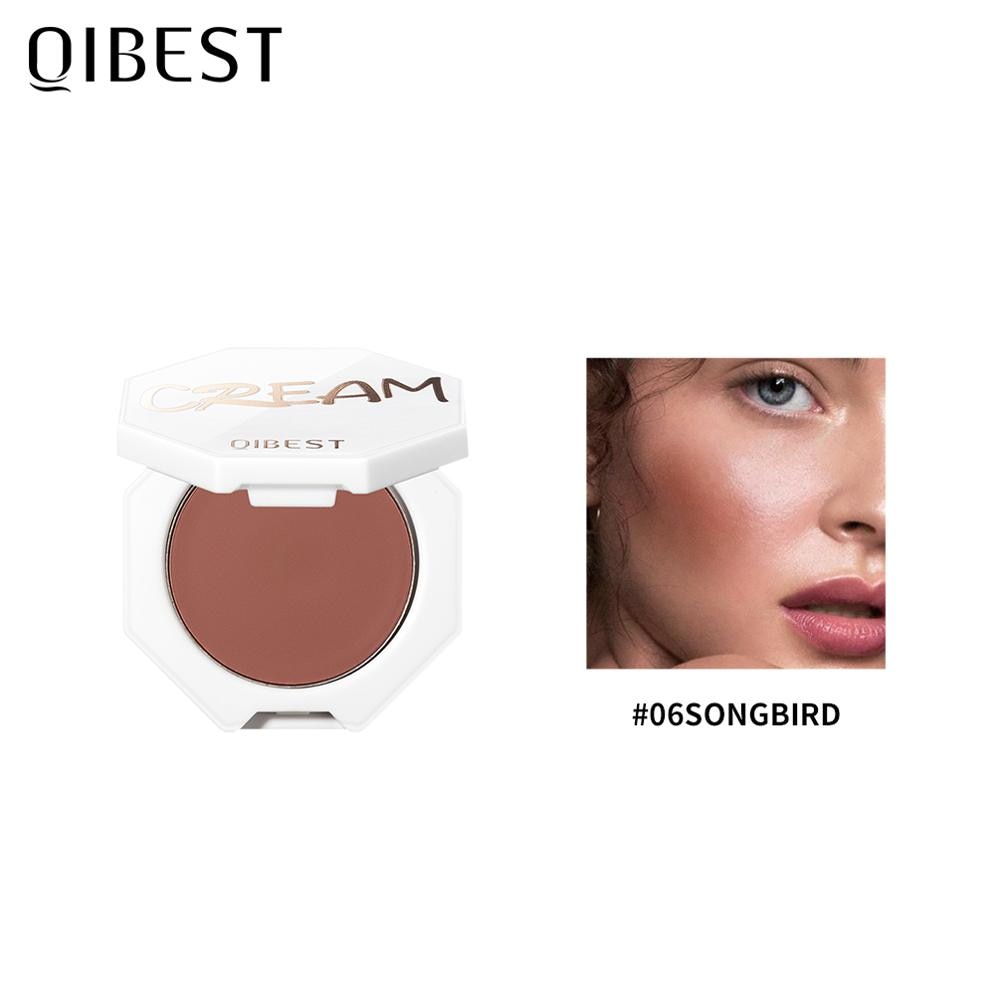 QIBEST Face Blusher Peach Cream Makeup Blush Palette Cheek Contour Blush Cosmetics Blusher Cream Korean Makeup Rouge Tint Blush