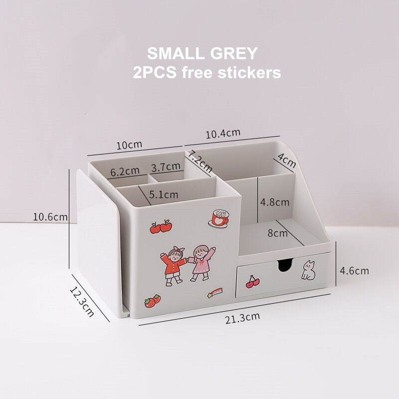 MINKYS Kawaii ABS Multifunctional Desk Organizer Pen Holder Books Stand Holder Bookends Desktop Storage Box School Stationery