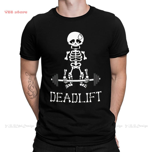 Deadlift Classic Print Cotton T-Shirt Bodybuilding Pumping GYM Muscle Training Crossfit For Men Fashion Streetwear