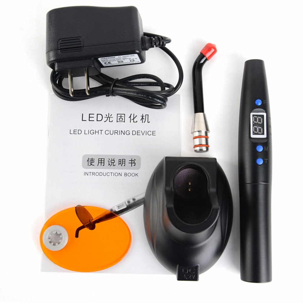 AZDENT Dental Colorful LED Curing Light Wireless Cure Lamp Machine 5W≥1200mw/c㎡ Wavelength 440-480nm Dental Instrument