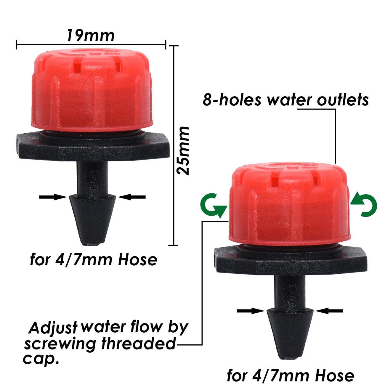 KESLA 30-1000PCS 4/7mm Garden Irrigation Nozzle Adjustable Dripper Watering Sprinkler Emitter Micro Drip Balcony Yard Greenhouse