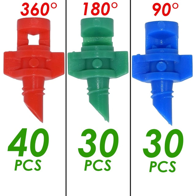 KESLA 20PCS 90/180/360 Degree Refraction Nozzle Sprinkler Head Thread Connection Garden Irrigation Mist Sprayer for Greenhouse