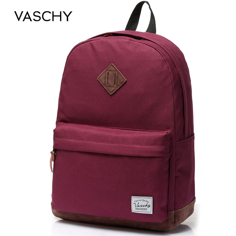 Backpack for Men and Women VASCHY Unisex Classic Water Resistant Rucksack School Backpack 15.6Inch Laptop for TeenageR