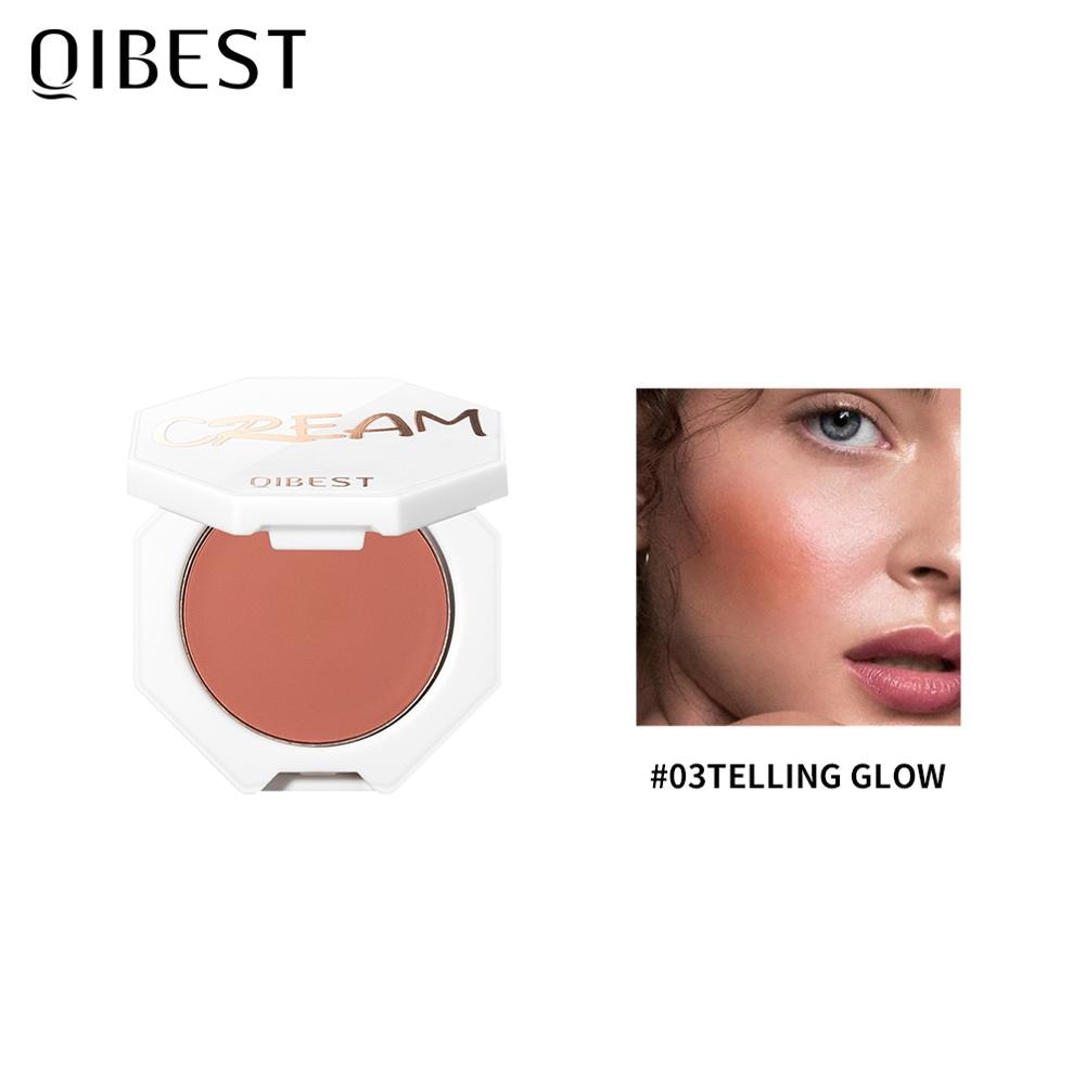 QIBEST Face Blusher Peach Cream Makeup Blush Palette Cheek Contour Blush Cosmetics Blusher Cream Korean Makeup Rouge Tint Blush