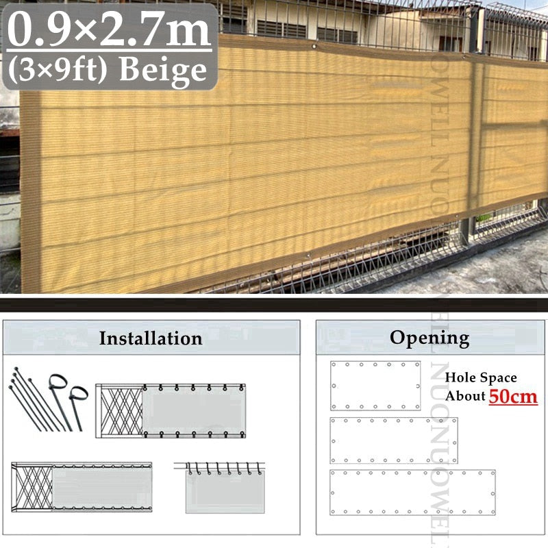 Wide 0.9m 3ft HDPE Anti-UV Sun Shade Net Garden Plants Cover Shade Sails Enclosure Nets Balcony Terrace Fence Safety Privacy Net