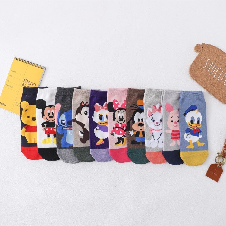 5 Pairs/Lot women socks Casual Korea cartoon animal socks Cotton Cute girl funny mouse duck ankle socks size 35-41