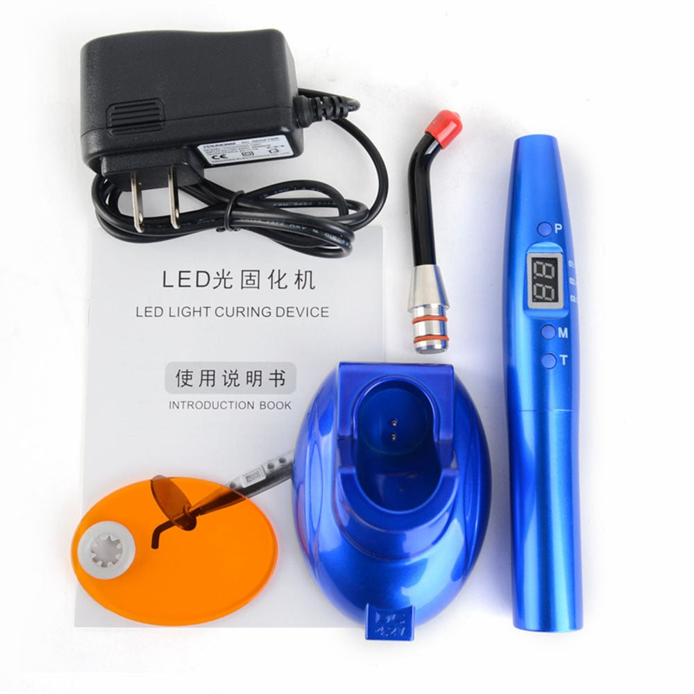 AZDENT Dental Colorful LED Curing Light Wireless Cure Lamp Machine 5W≥1200mw/c㎡ Wavelength 440-480nm Dental Instrument