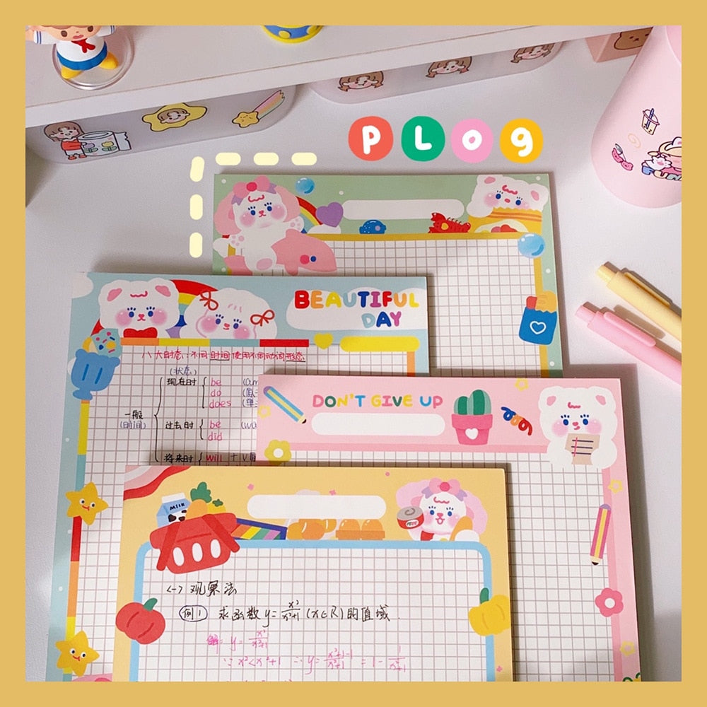 Kawaii Daily Memo Pads Note Paper Monthly Planner To Do It Check List Notepad Paperlaria School Stationery