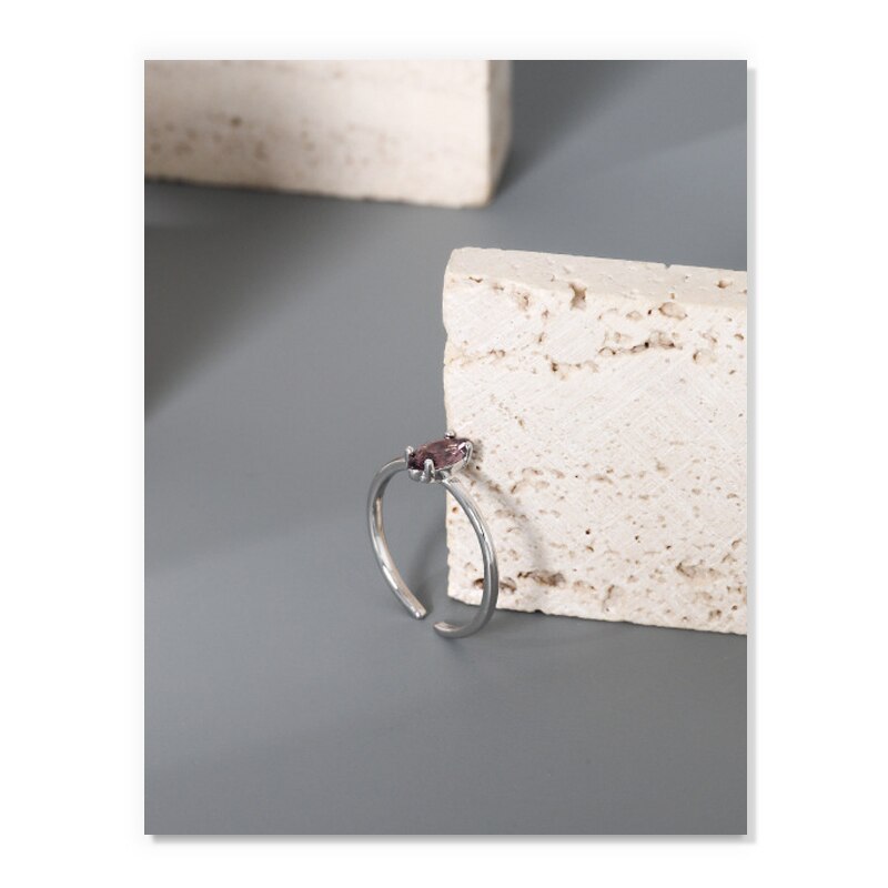 Delicate 925 Sterling Silver Love Ring Cute Zircon Minimalist For Women