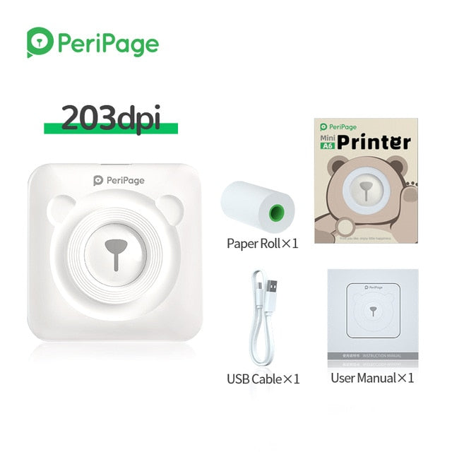 peripage mini portable printer thermal photo bluetooth can printing sticker self-adhesive label for Android IOS smart phone