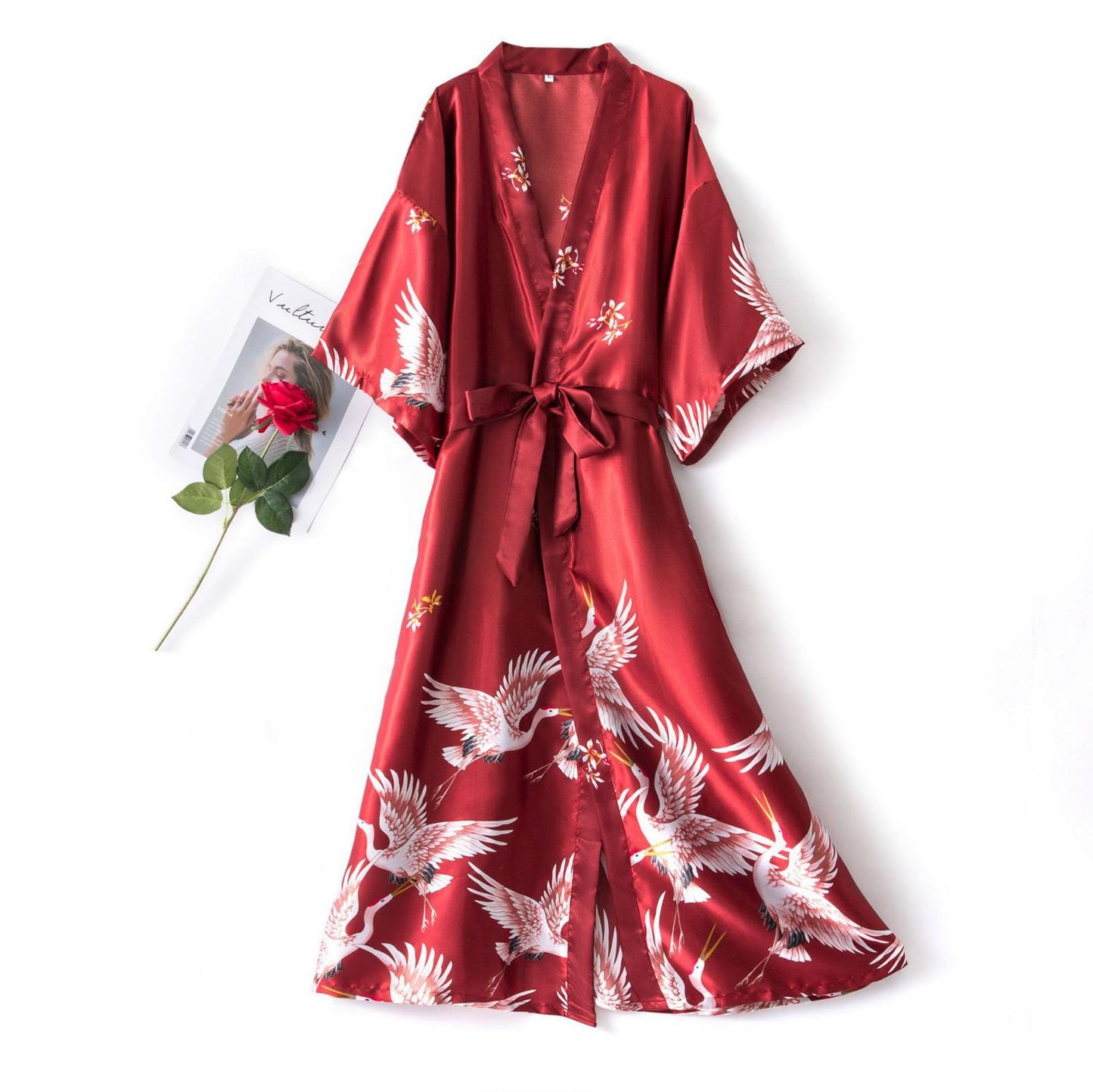 Fashion Women's Summer Mini Kimono Robe Lady Rayon Bath Gown Yukata Nightgown Sleepwear Sleepshirts Pijama Mujer Size M-XXL