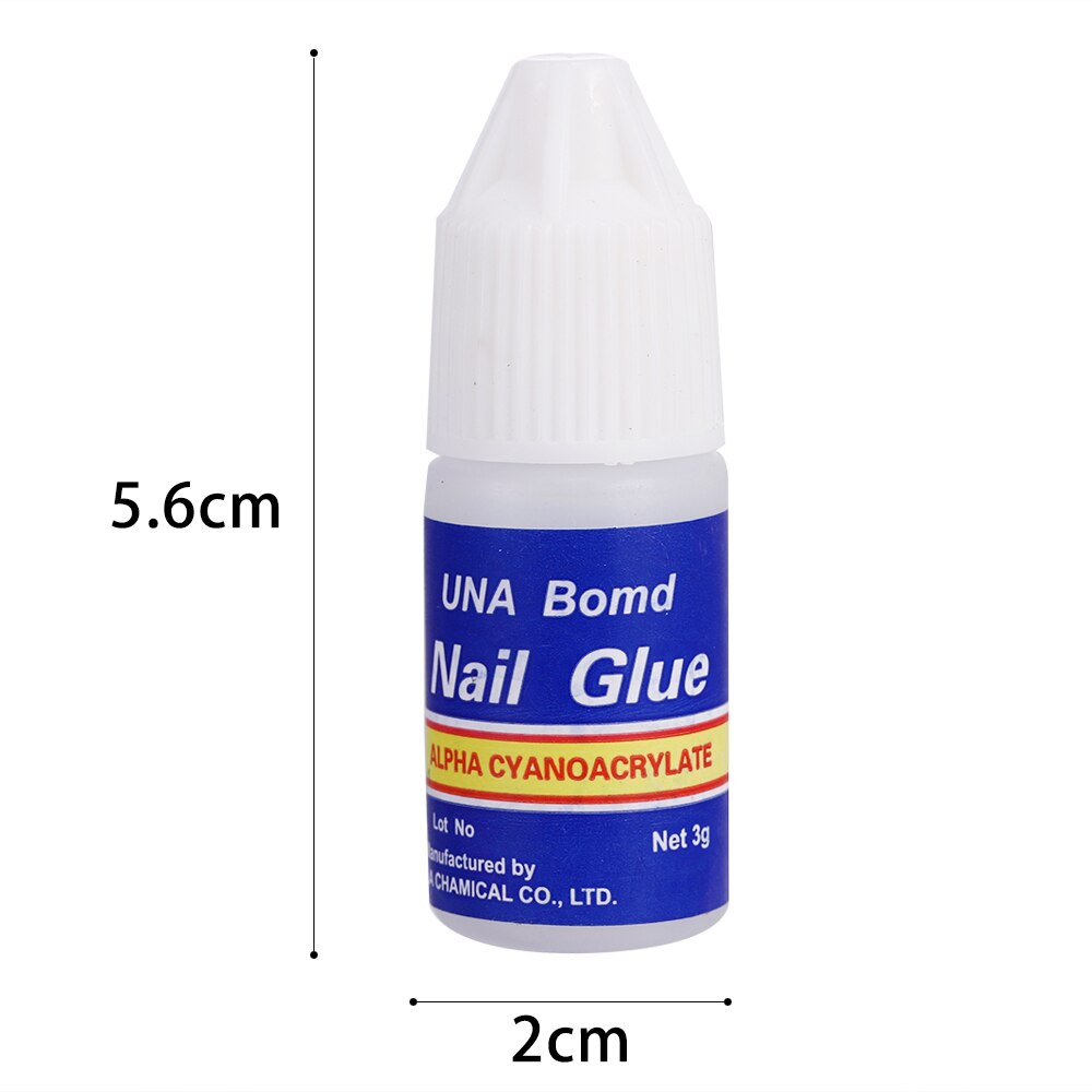 2 Bottle / Set Nail Glue With Brush Doesn't Hurt Fingernail False Nail Glue Stick Nail Supplies Decoration Nail Tips Tools 3g