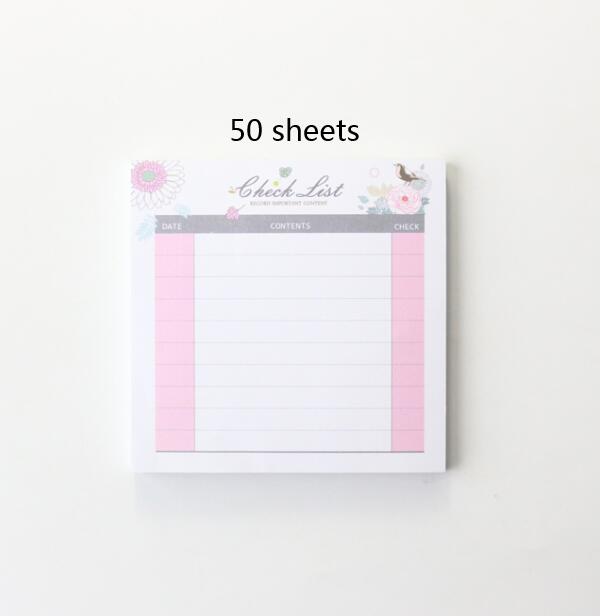 50 sheets Kawaii Korean Daily Memo Pads Note Weekly Monthly Planner Notepad Desk Organizer Pads School Stationery