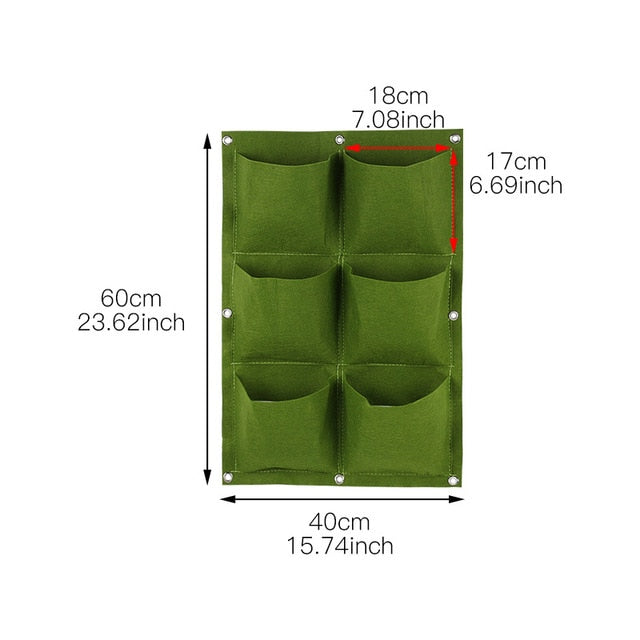 18/36/49 Pockets Hanging Green Grow Bag Planter Vertical Garden Vegetable Living Garden Bag Planter Growing Bags Flowers Supply