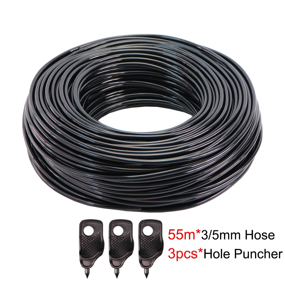 5-140m Garden Watering 3/5mm Hose Irrigation Pipe 1/8'' Tubing Greenhouse Bonsai Plant Flower Drip Arrow Dripper Sprinkler Tube