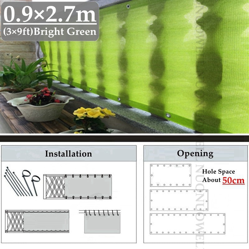 Wide 0.9m 3ft HDPE Anti-UV Sun Shade Net Garden Plants Cover Shade Sails Enclosure Nets Balcony Terrace Fence Safety Privacy Net