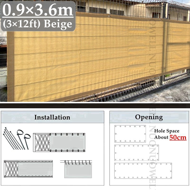 Wide 0.9m 3ft HDPE Anti-UV Sun Shade Net Garden Plants Cover Shade Sails Enclosure Nets Balcony Terrace Fence Safety Privacy Net