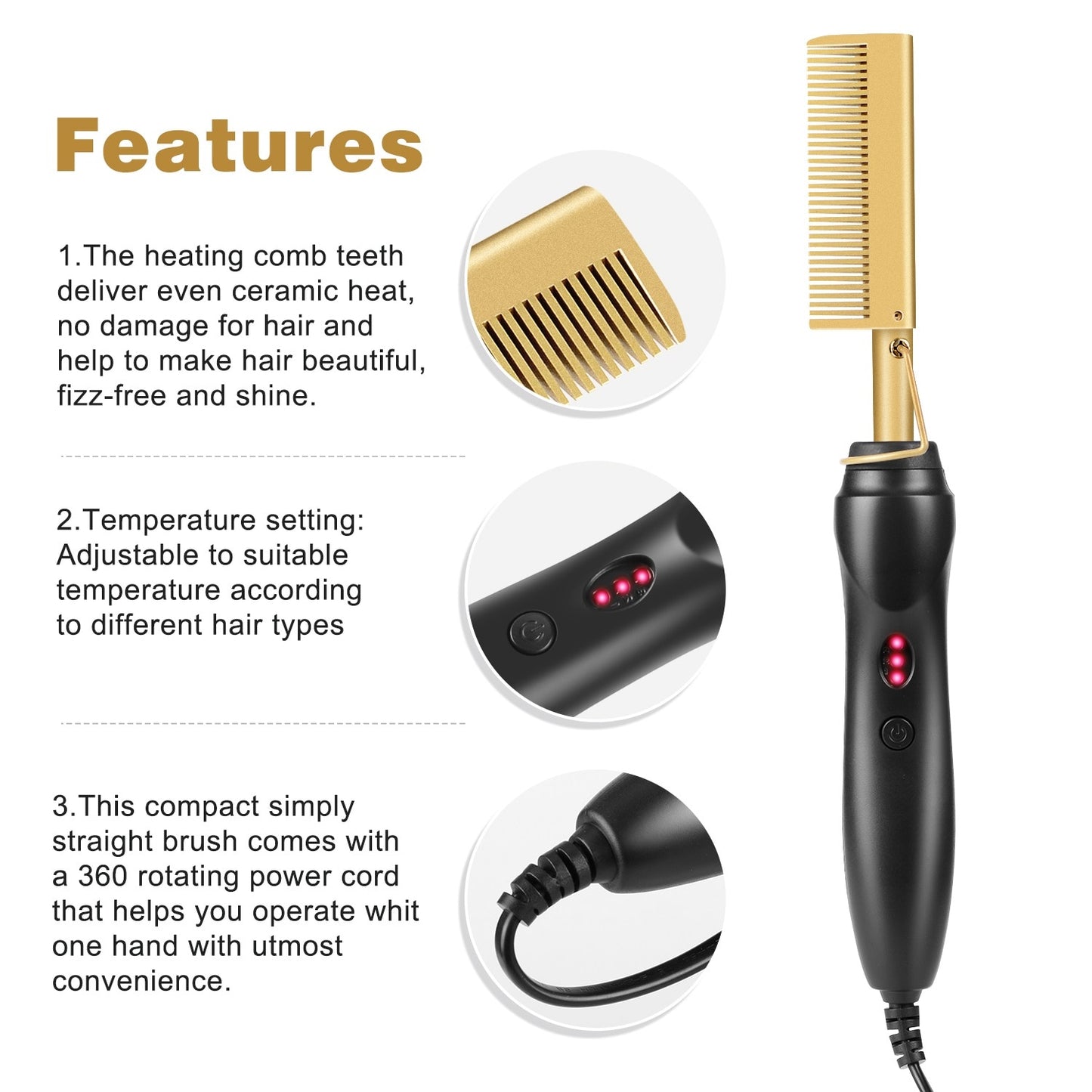 Alileader Cheaper Flat Iron Hair Straightener Electronic Hot Comb Hair Straightening Irons Ceramic Salon Hair Straightner