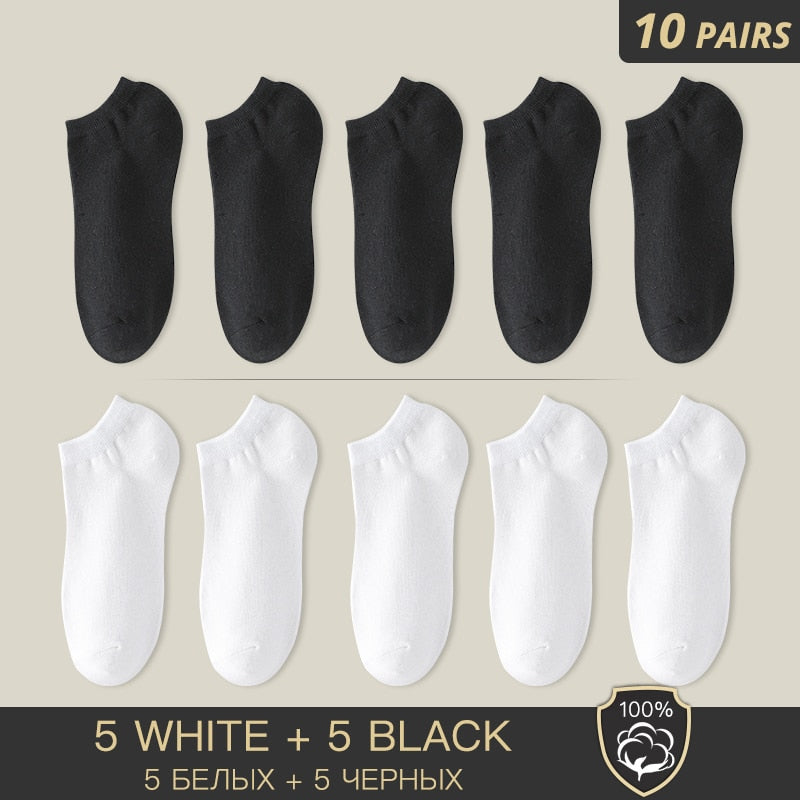 HSS Brand 100% Cotton Men Socks Summer Thin Breathable Socks High Quality No Show Boat Socks Black Short For Students Size 39-44