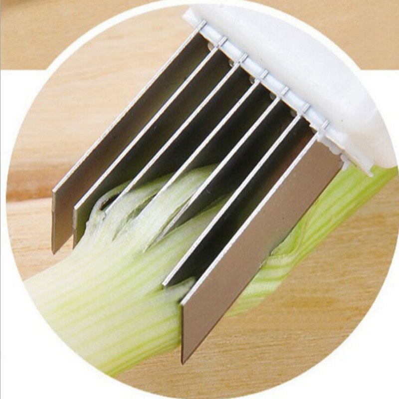 Kitchen Tool Stainless Steel Green Spring Onion Shredder Slicer Cutter Easy Handle