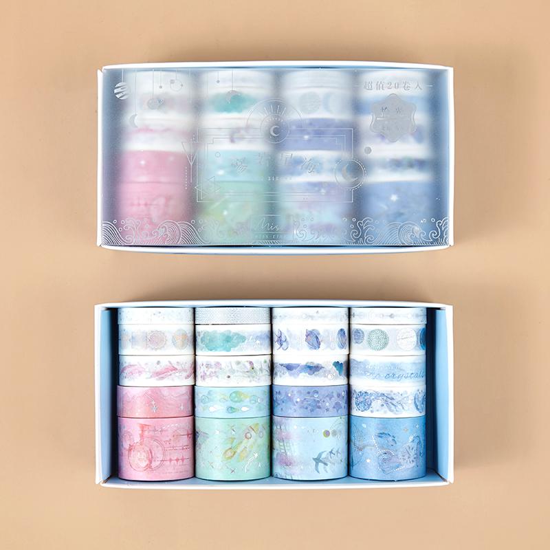 20Rolls/Lot Foil Universe Washi Tape Set DIY Craft Masking Scrapbooking Tape For Diary Album Stationery School Supplies Gift