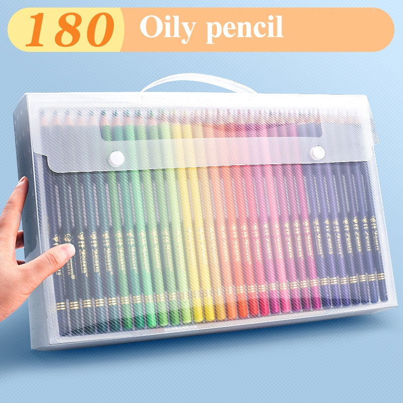 Brutfuner 12/50/160/180/260 Professional Oil Colored Pencil Set Wood Sketch Drawing Pencil For Kid Student Painting Art Supplies