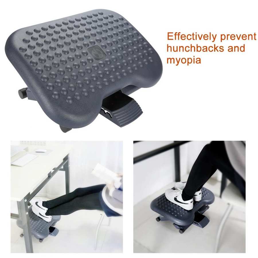 Adjustable Height Foot Rest Stool Ergonomic Comfortable Under Desk Home Office Massage Relaxation Foot Stool Feet Support Relax