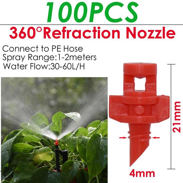 KESLA 20PCS 90/180/360 Degree Refraction Nozzle Sprinkler Head Thread Connection Garden Irrigation Mist Sprayer for Greenhouse