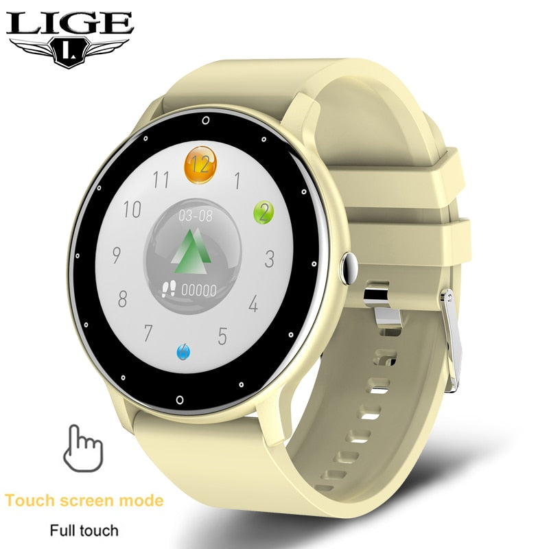 LIGE 2022 New Smart Watch Men Full Touch Screen Sport Fitness Watch IP67 Waterproof Bluetooth Smartwatch Men For Xiaomi Huawei