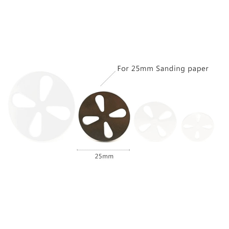 HYTOOS Stainless Steel Sanding Paper Disc 3/32" Round Metal Disk Nail Drill Bits Accessories 15mm 20mm 25mm 35mm