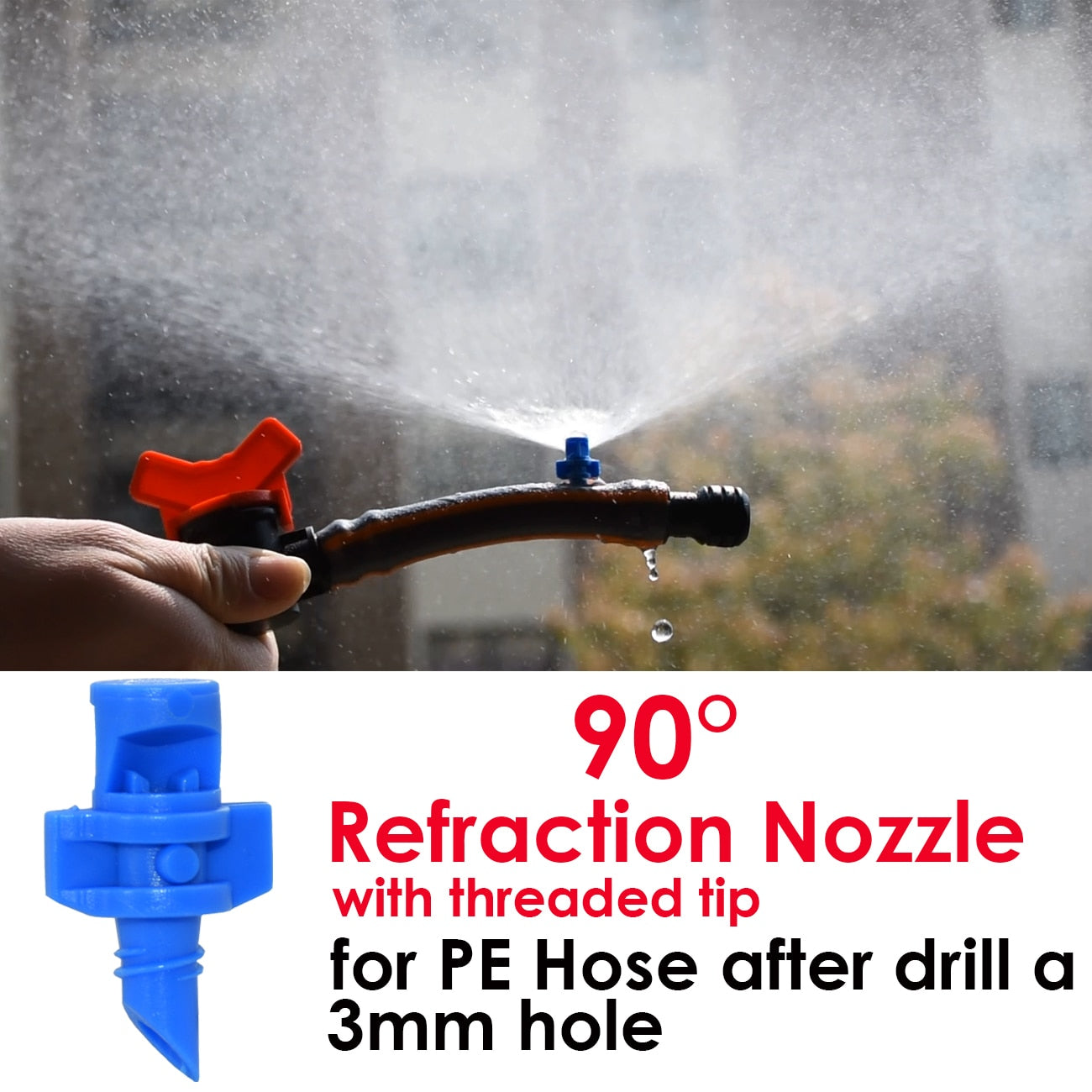 KESLA 20PCS 90/180/360 Degree Refraction Nozzle Sprinkler Head Thread Connection Garden Irrigation Mist Sprayer for Greenhouse