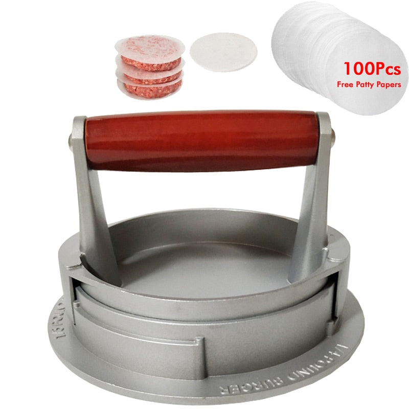 High quality Round Shape Hamburger Press Aluminum Alloy Meat Beef Grill Burger Mold Kitchen Tool