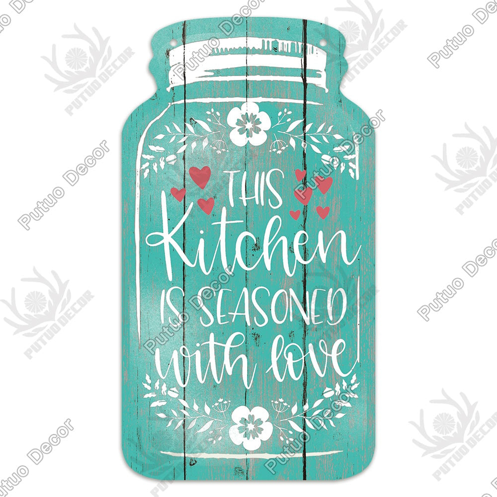 Decor Kitchen Sign Mason Jar Shape Wood Hanging Sign Irregular Plate for Rustic Home Decoration Kitchen Wall Decor GiftTag