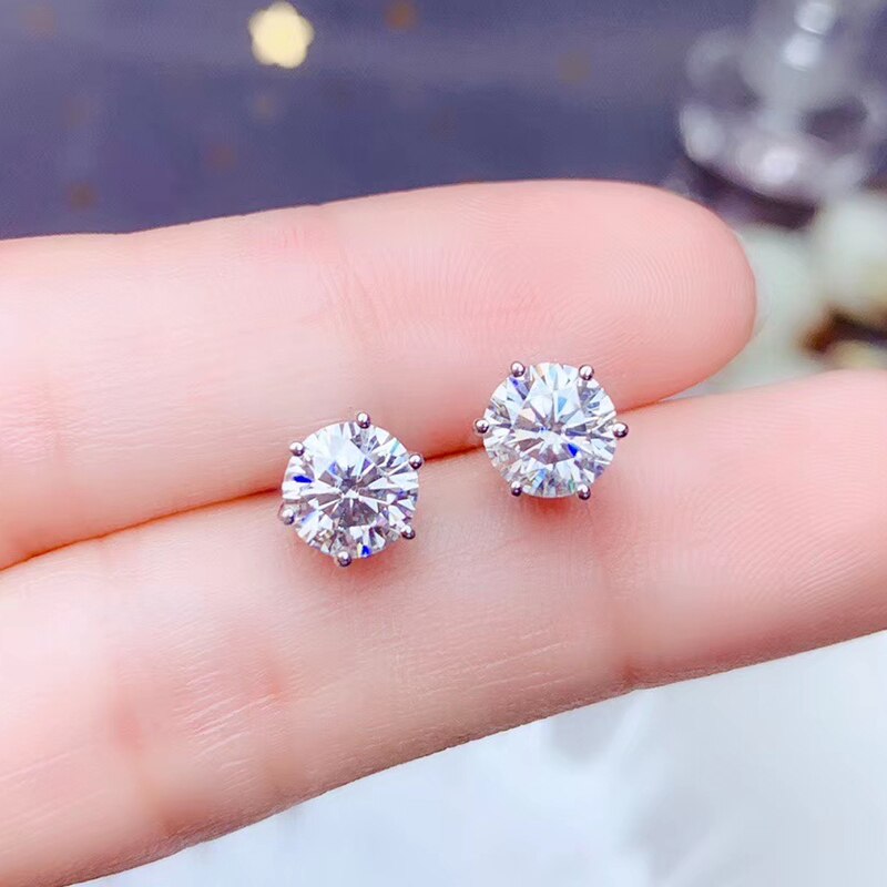 CoLife Jewelry 925 Silver Moissanite Earrings for Daily Wear 6.5mm VVS1 Grade Moissanite Stud Earrings Birthday Gift for Girl