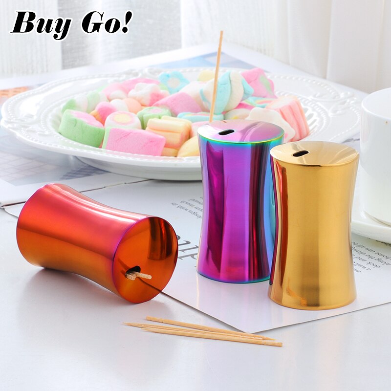 Fashion Style Y-Shaped Stainless Steel Toothpick Holder Rainbow Home Toothpick Box Table Decoration Kitchen Accessories