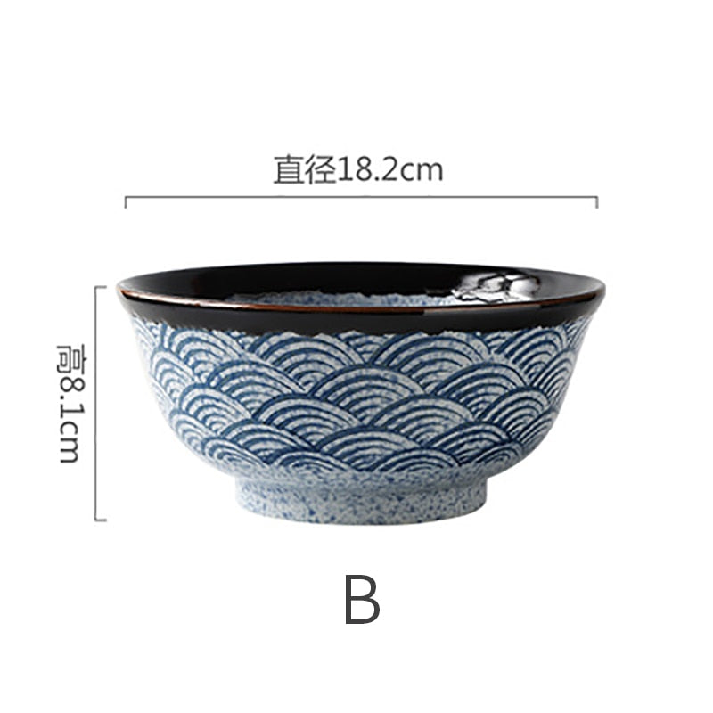 RUX WORKSHOP Japanese ceramic rice bowl Ramen bowl salad Noodle soup bowl Restaurant kitchen tableware Kitchen utensils Pasta