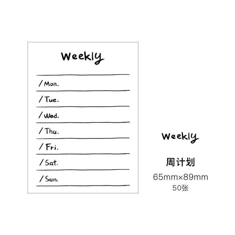 Yoofun 50 Sheets Daily Schedule Memo Pads To Do List Weekly Planner Non-Sticky Notes Schedule Office School Supplies Stationery