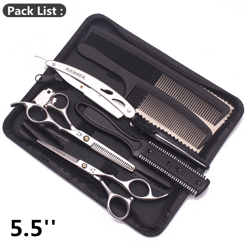 Hair Scissors 5.5 6.0 Professional Hairdressing Scissors Thinning Barber Scissor Set Hair Cutting Scissors 440C Japan Steel 888#