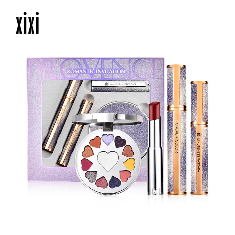 Romantic Invitation in Provence Makeup Set Eyeshadow Mascara Lipstick Velvet Matte Thick Curling Waterproof Lasting Nude Makeup