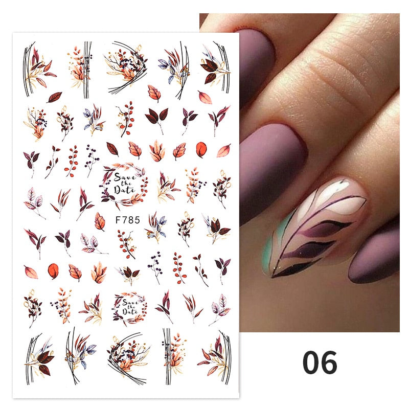 1PC Heart Love Design 3D Nail Sticker English Letter stickers Face Pattern Trasnfer Sliders Valentine's Day Nail Art Decoration