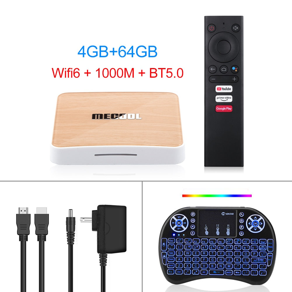 Global Mecool KM6 deluxe edition Amlogic S905X4 TV Box Android 10 4G 64GB Google Certified Support Wifi6 BT1000M Set Top Box